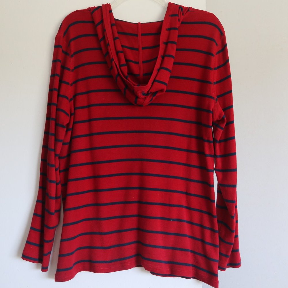 American Living Ralph Lauren Sweatshirt Hoodie L Shirt Striped Red Blue Cotton